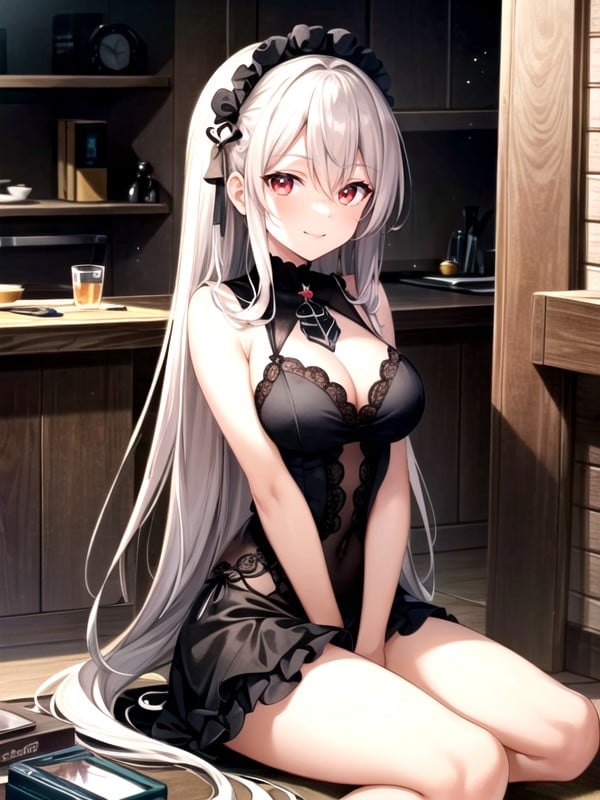 Illyasviel Von Einzbern, Cabelo Longo, Braços Cruzados Pornografia de IA