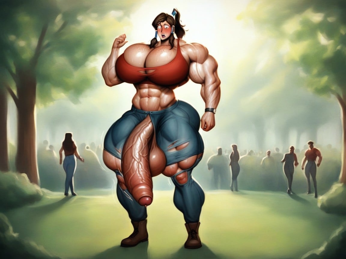 Thick Thighs, Stud Futa In Pixar Style, Muscle Expansion Shemale AI Porn