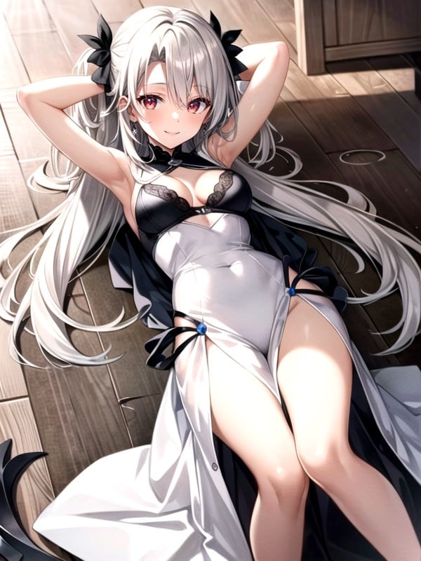 Deitada, Illyasviel Von Einzbern, Smile Pornografia de IA