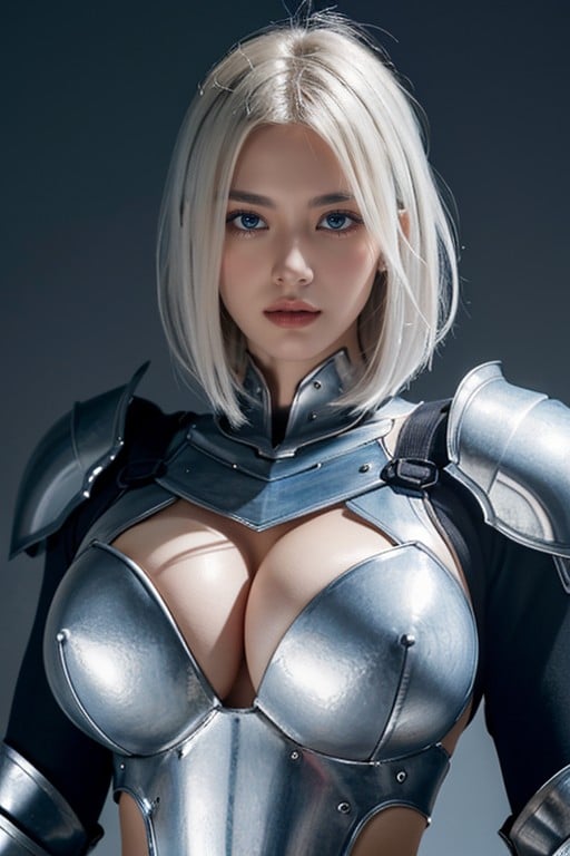 Blue Eyes, White Hair, Armor AI Porn