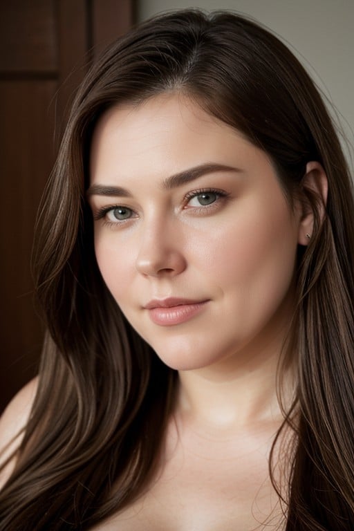 Face-closeup Nude -fat Chubby Obese Fatty Fat Saggy-tits Medium-tits Portrait Long-hair Brown-hair Straight-hair Round-face Headshot Chubby-face, Hanging Upside Down, Rosamund Pike AI Porn