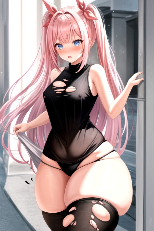 Thigh High Socks, Form Fitting Clothes, Extremely Large Ass Shemale AI Porn