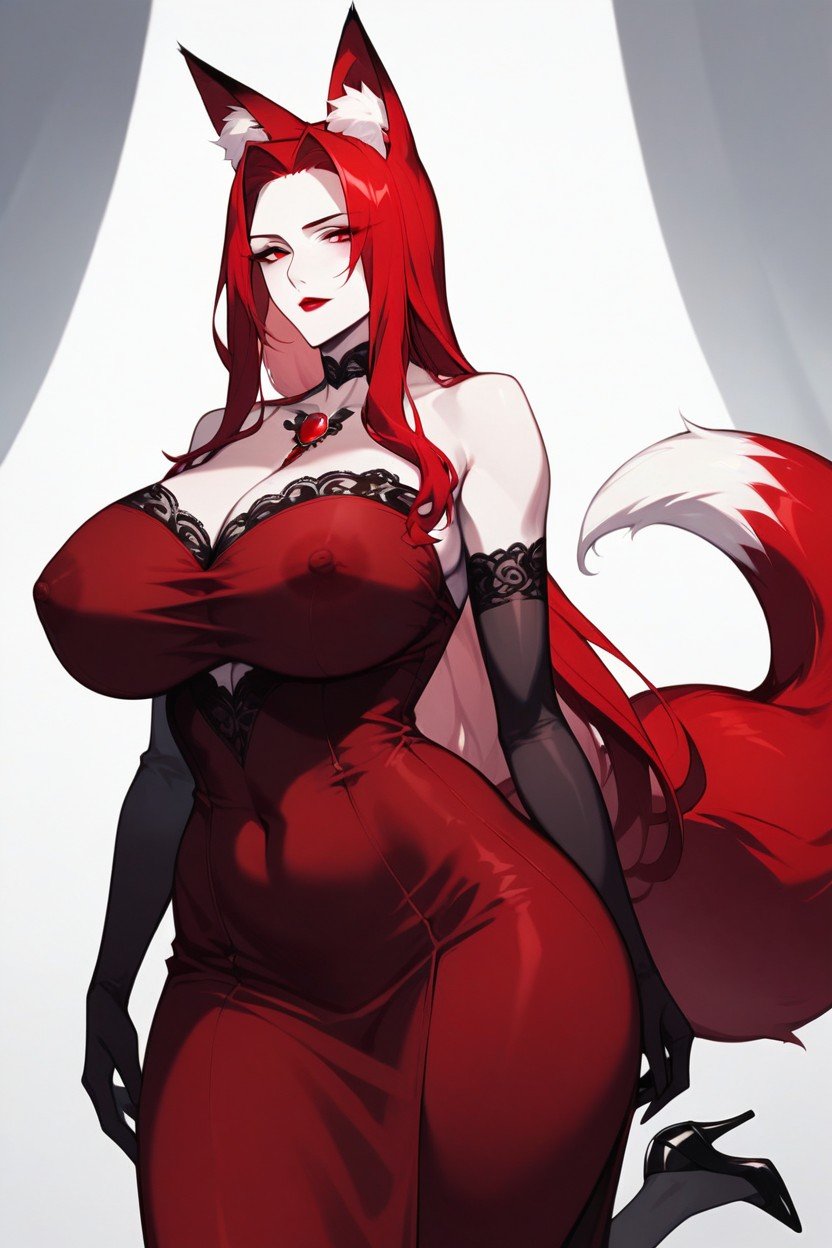 Red Eyes, Dark Crimson Dress, TightsAI黃片