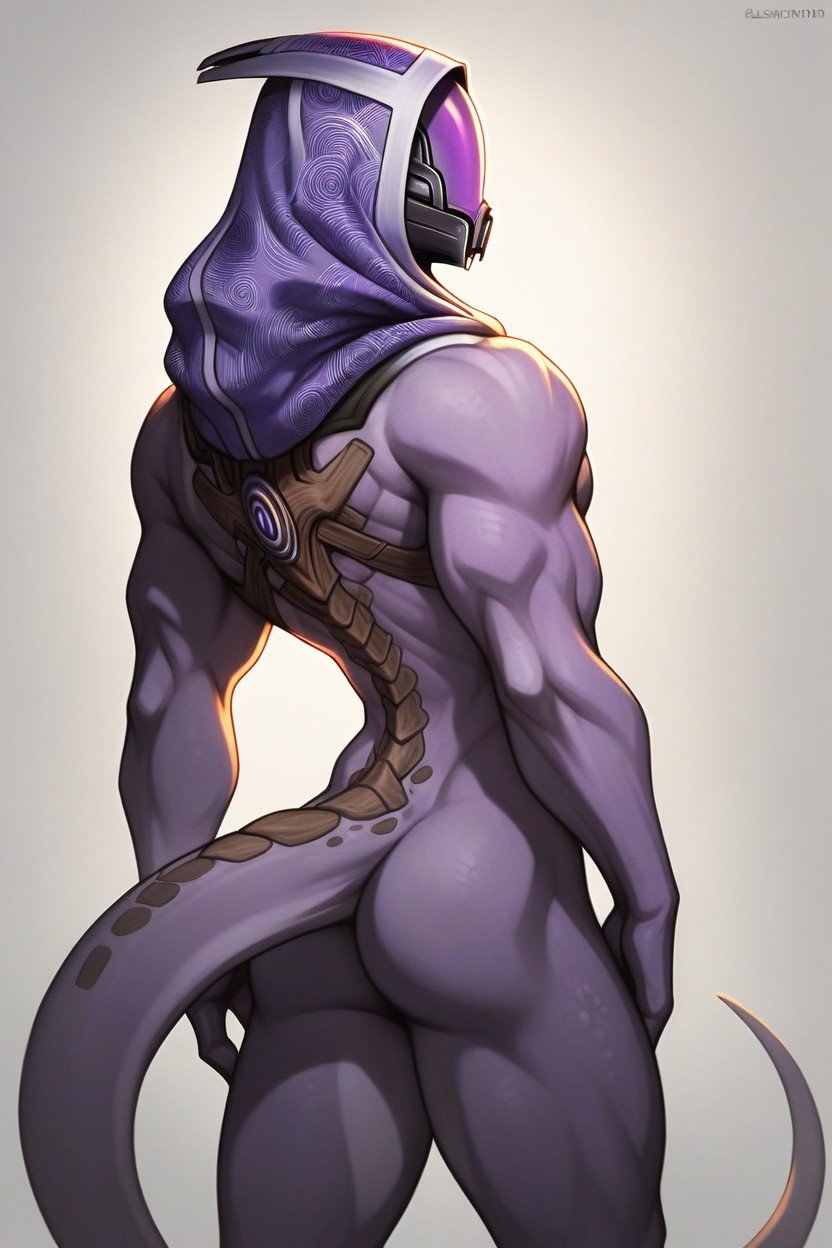 Muscular Body, Fingers On Both Arms, Tali Zorah From Mass Effect Tall Body Pornografia de IA