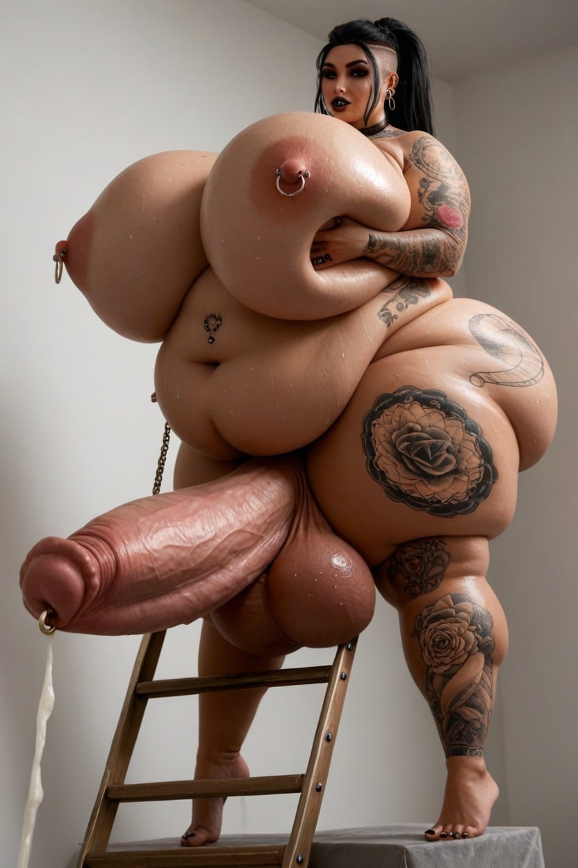 Hyper Massive Ass, Large Prince Albert Piercing, Multi-breast Shemale AI Porn