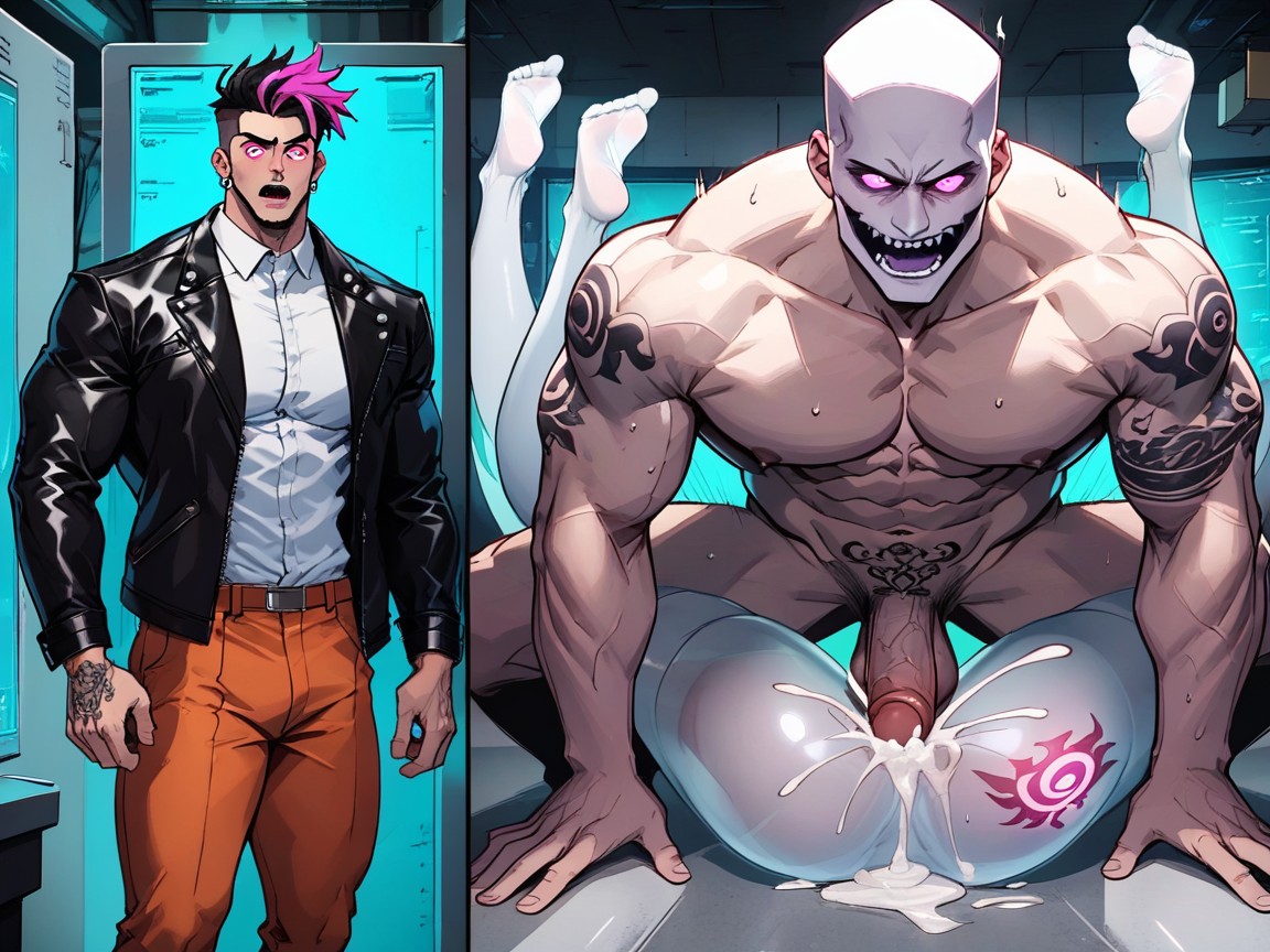 Leather Jacket, Mating Press, Surprised AI Gay Porn