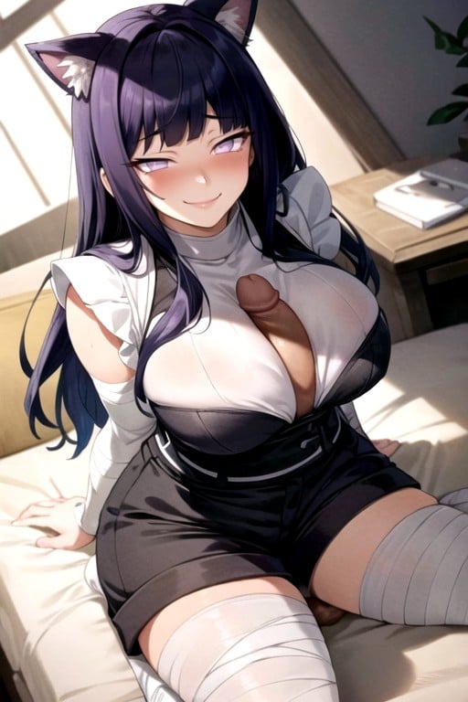 Large Breast, Mischievous (smiling While Blushing), Large Ass Hentai AI Porn