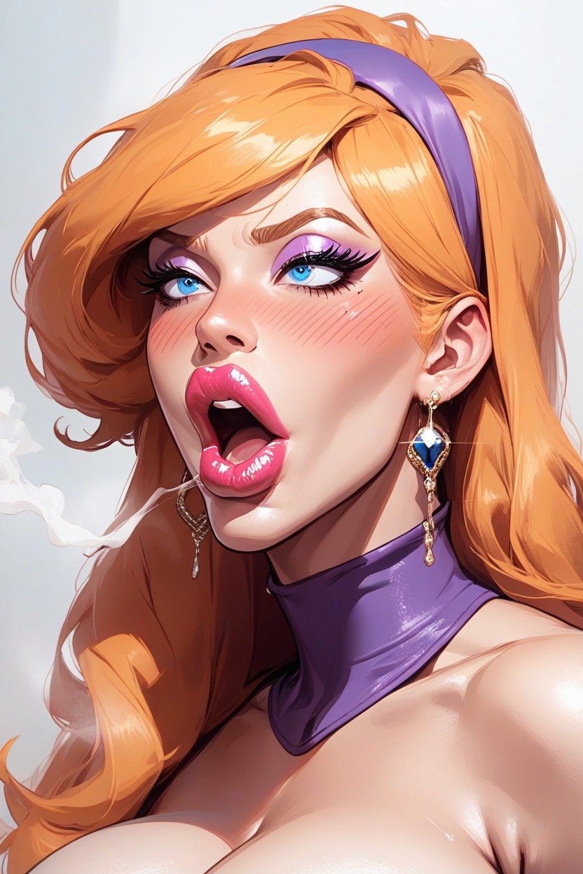 Caricature Style, High Cheekbonesdaphne Blake, Gigantic Lips AI Porn