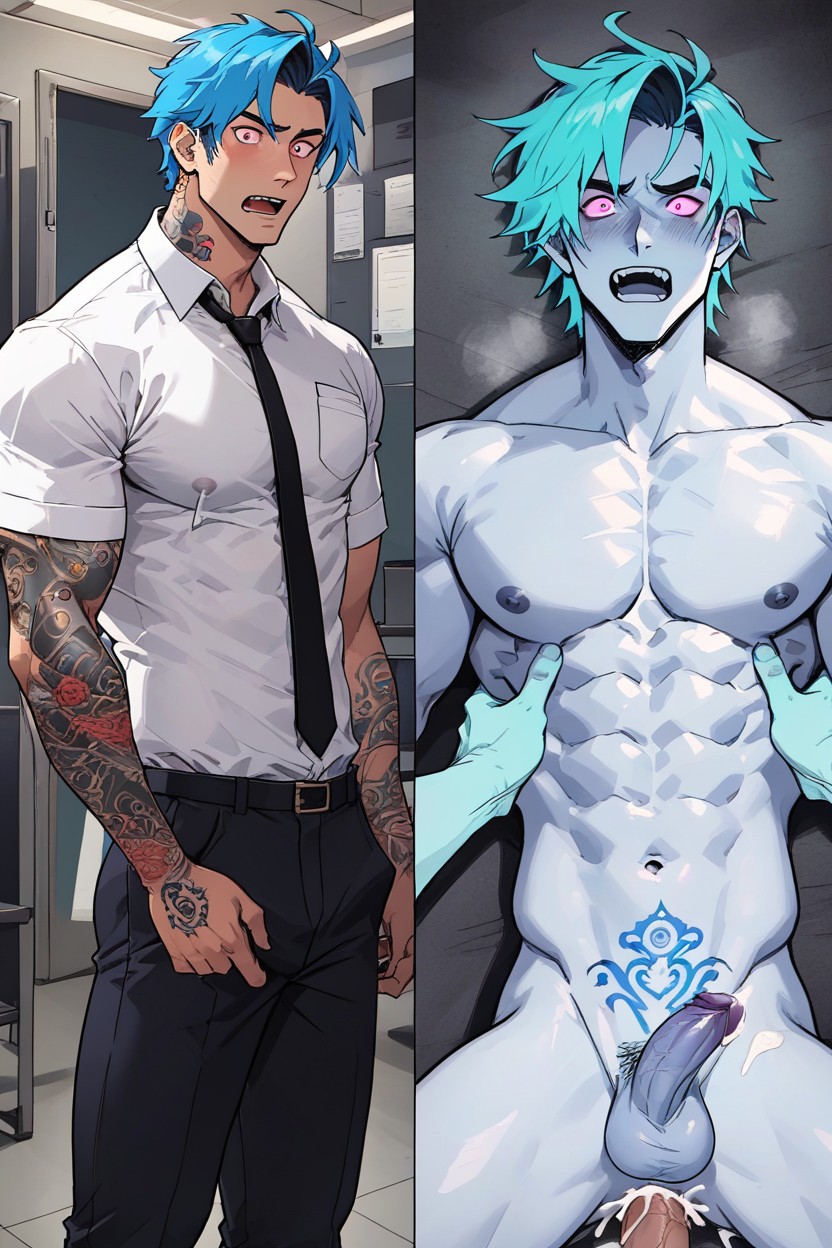 Transparent, Humanoid Ghost, Confused Face AI Gay Porn