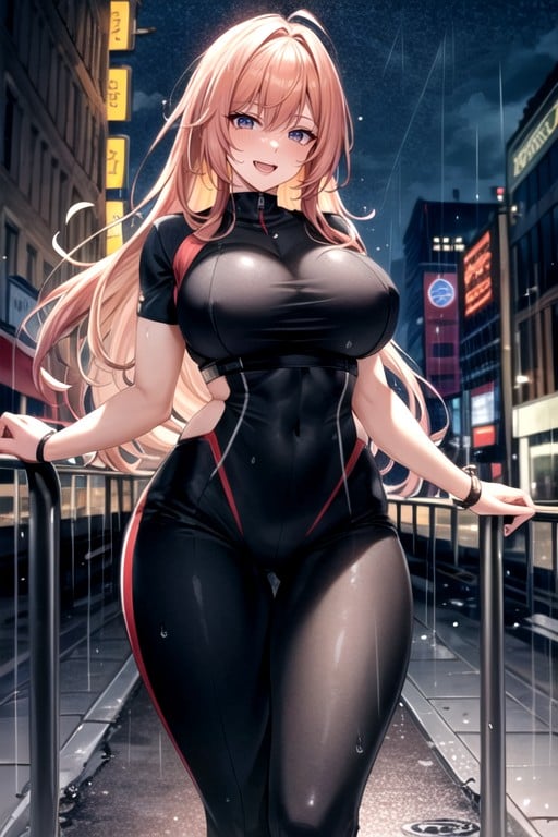 Cyberpunk City, Onesie, Large Breast AI Porn