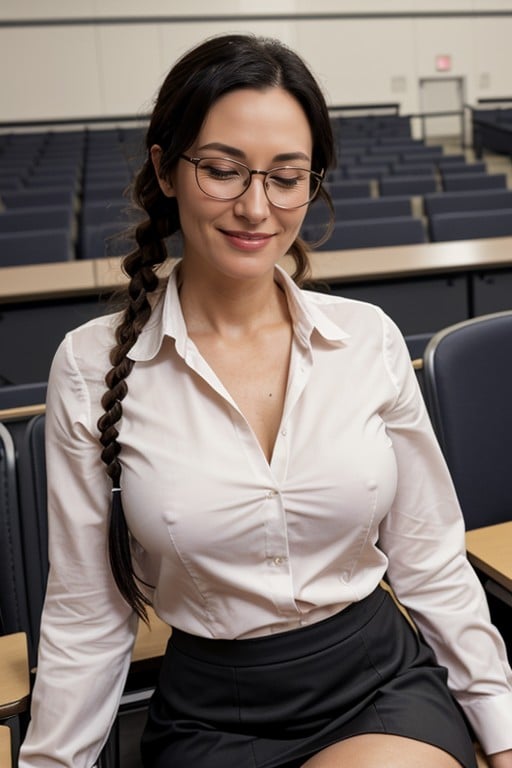 Presilha De Cabelo, Sala De Aula, Professor Pornografia peluda com IA