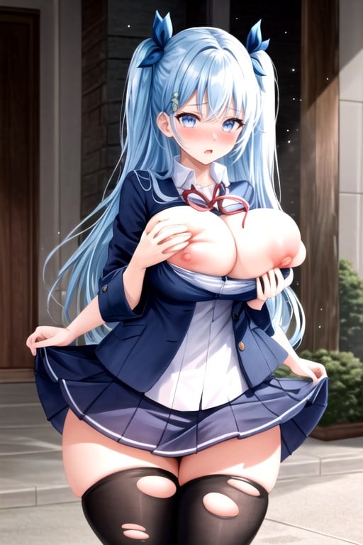 School Uniform, Thigh High Socks, Form Fitting Clothes Shemale AI Porn