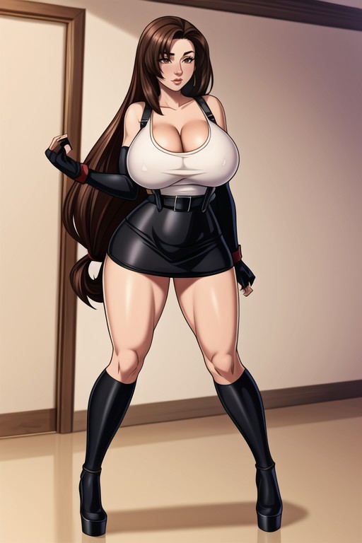 Tight Miniskirt, Thicc Plump Thighs, Tifa Lockhart (final Fantasy) AI Porn