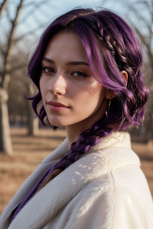 Cabelo Roxo, Iluminação De Contorno, Ensolarado Pornografia peluda com IA