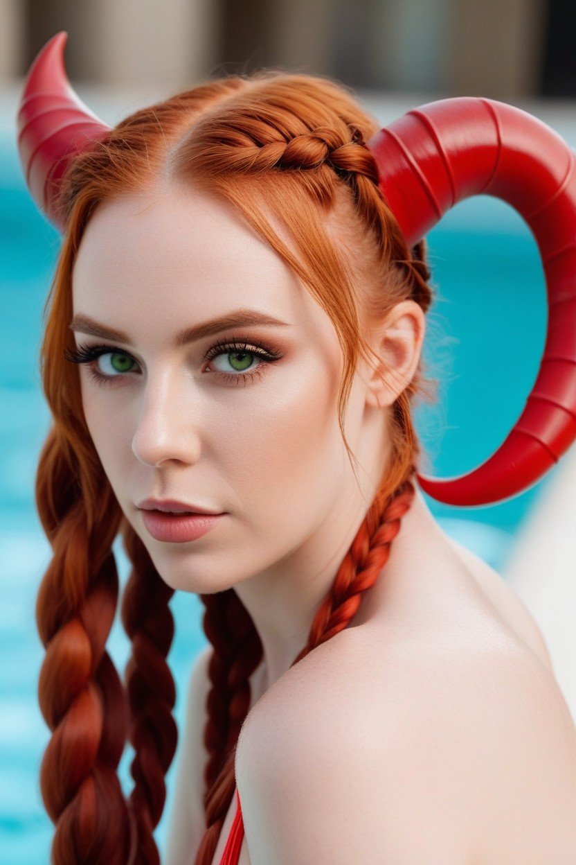 Red Hair, Braided, Devil AI Porn