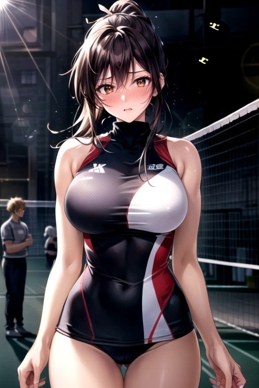 Ultra Detailed, Ponytail, Volleyball Player AI Porn