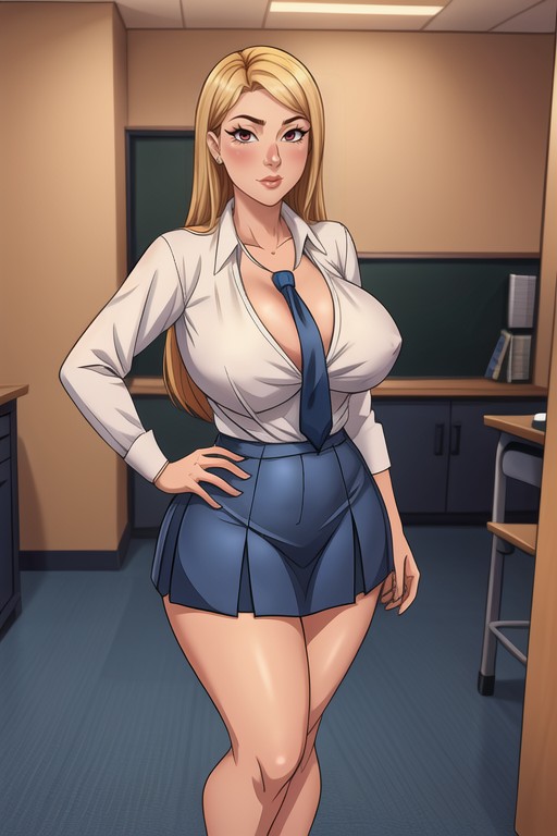 Office, Standing With An Open Stance, Thicc Plump ThighsKI Porno