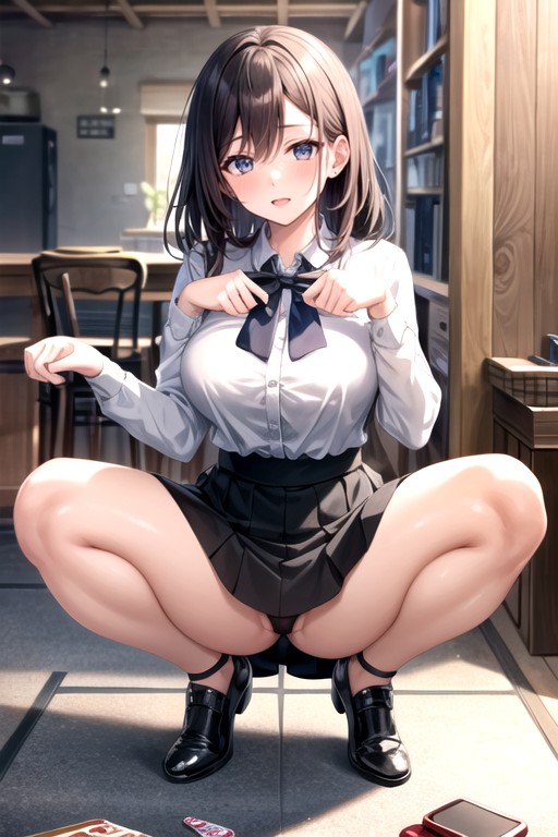 Delgada, Blusa, Pechos MedianosPorno AI Hentai