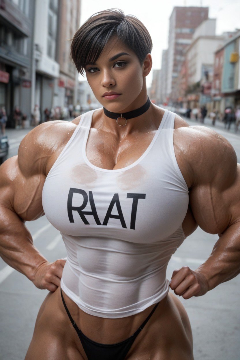 Tomboy, Peaked Biceps, Wide Hips Shemale AI Porn