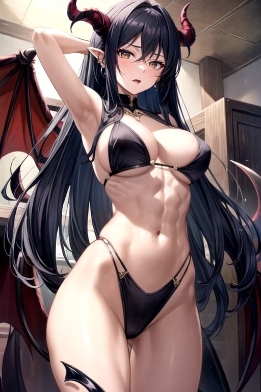 Nipple Rings, Demon Woman, Devil TailPorno AI