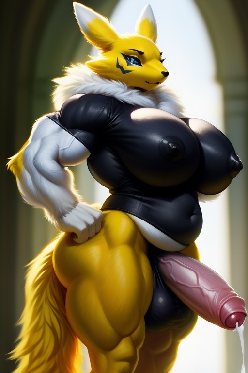 Big Breasts, Excessive Foreskin, Multiple Penises Furry AI Porn