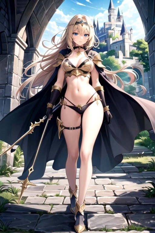 Magic Staff, Blonde Hair, Long Flowing Hair Shemale AI Porn