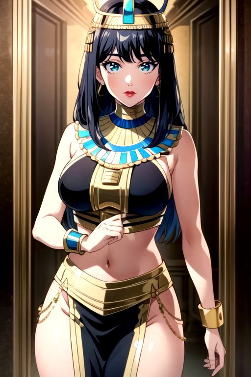 Egyptian Jewelry, Green Eyes, 이집트인AI 포르노