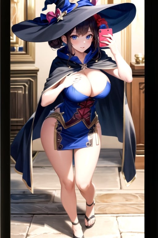 おだんごヘア, 乳房を揉む, 魔女AIポルノ