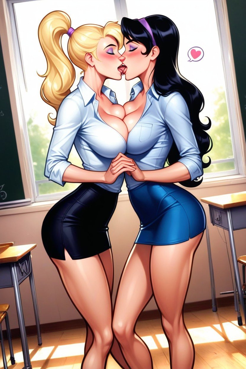 Medium Ass, Blonde Hair, Archie Comics Art Style AI Porn