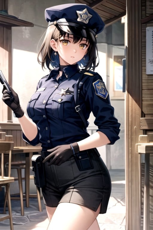 Aiz Wallenstein (is It Wrong To Try To Pick Up Girls In A Dungeon?), Disfraz De PolicíaPorno AI