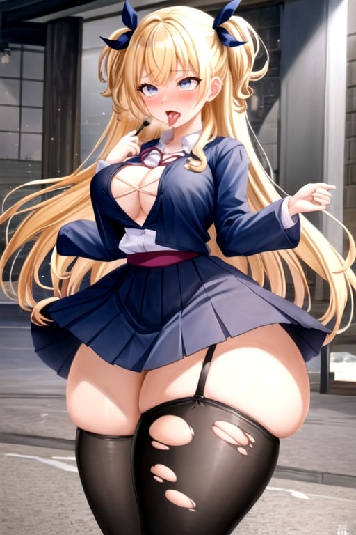 Ahegao, Extremely Large Ass, School Uniform AI Porn