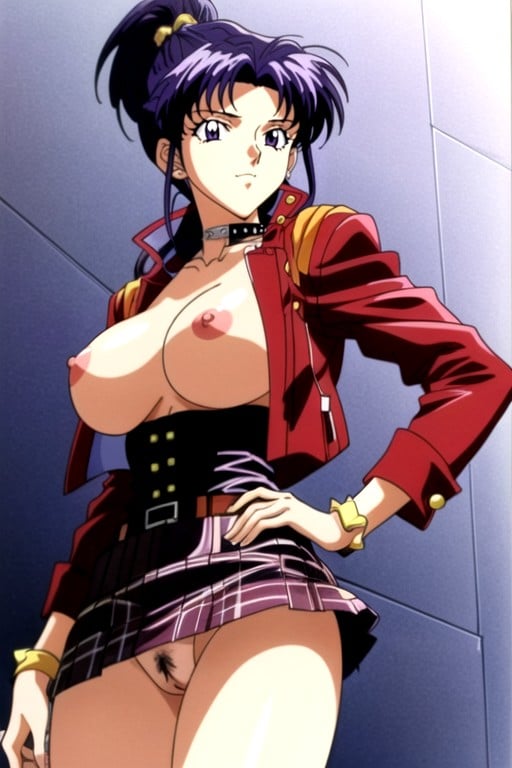 Topless, Mohawk Hairstyle, Misato (evangelion) Porno IA