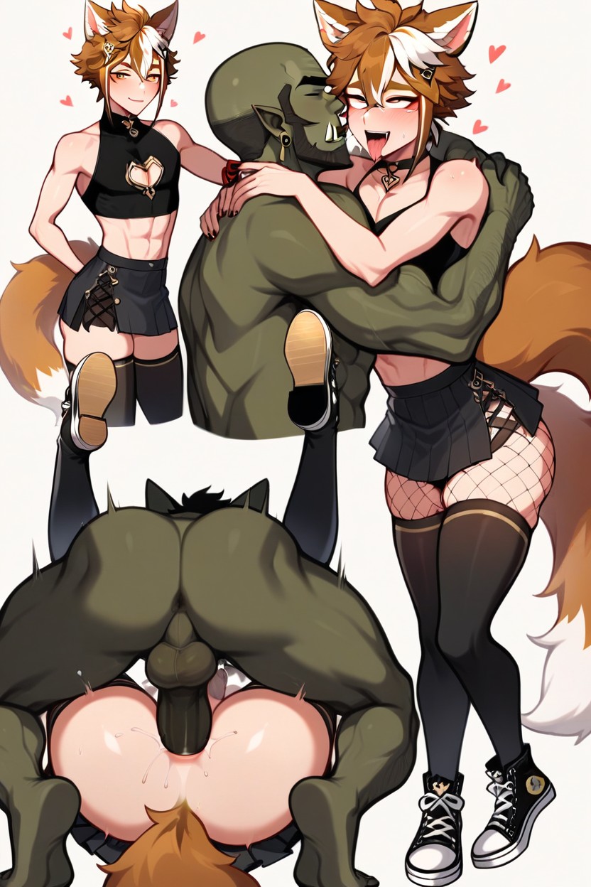 Multiple Views, Happy, Fishnets AI Gay Porn