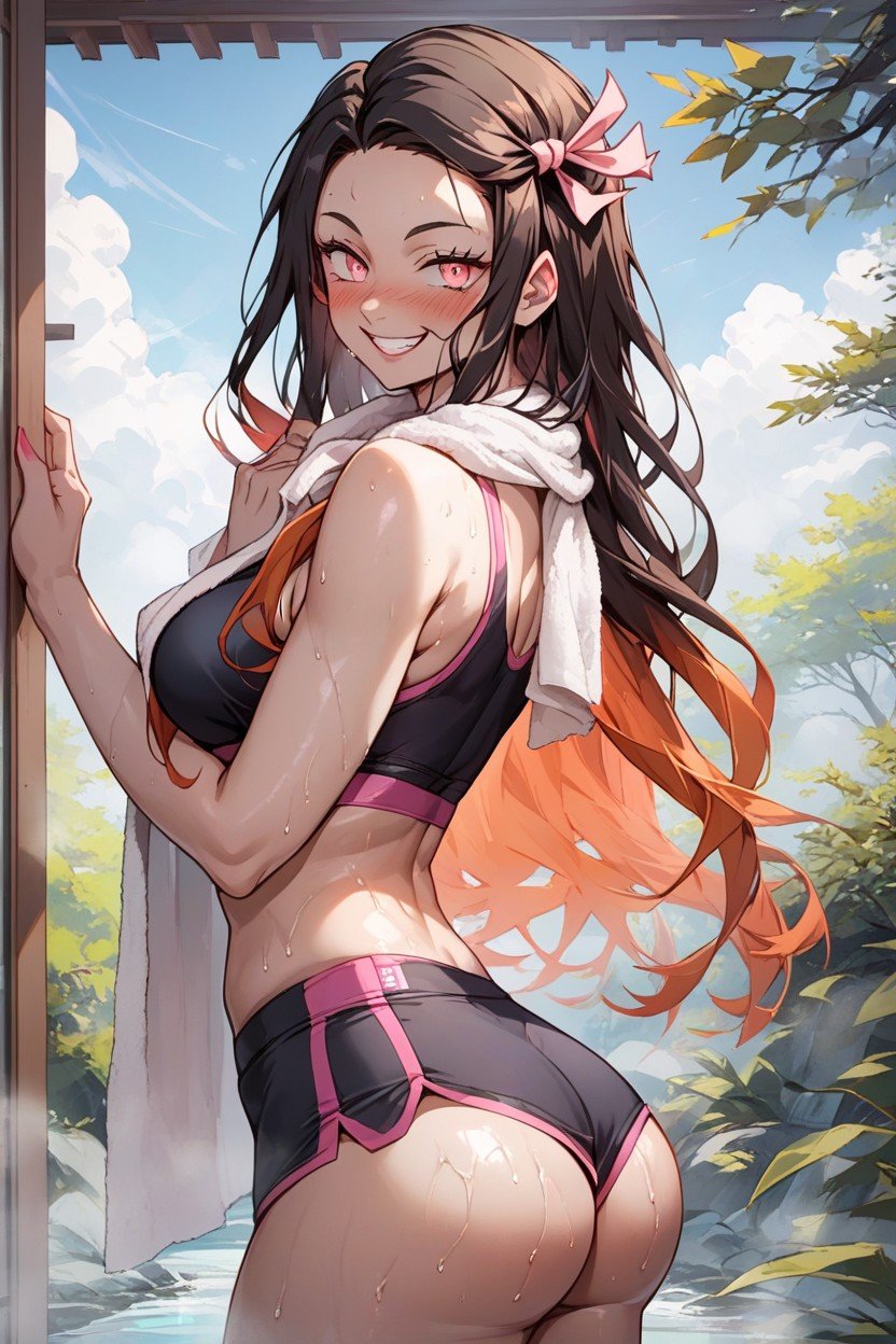 Eye Shadow, Mischievous (smiling While Blushing), Sporty Shorts AI Porn