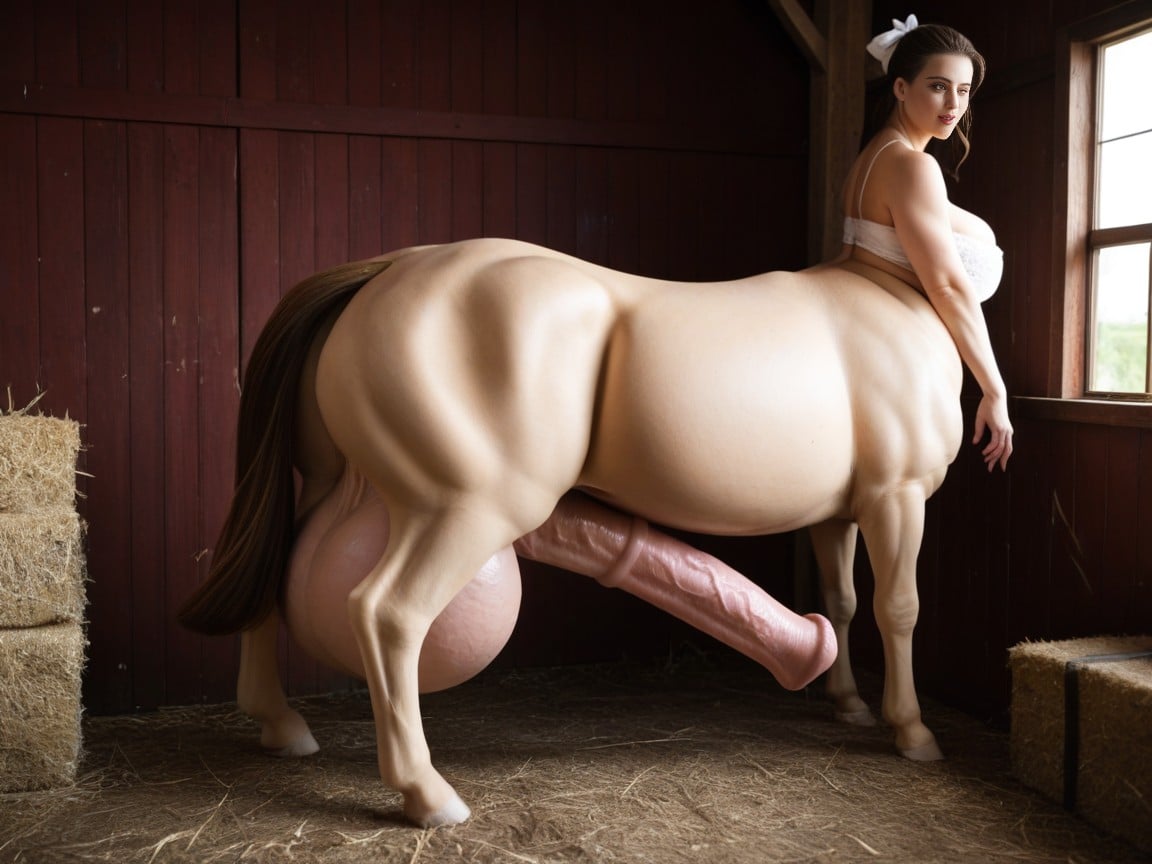 Centaurtaurpony Cock Than Body, Embarrassed , Barn AI Porn