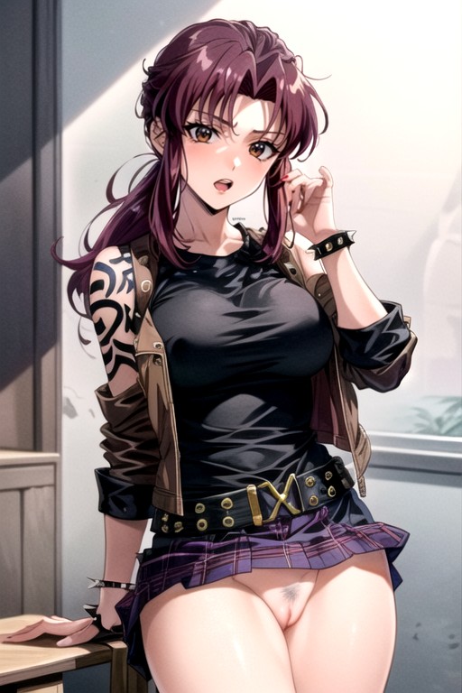 Miniskirt, Plaid Skirt, Revy (black Lagoon) AI Porn