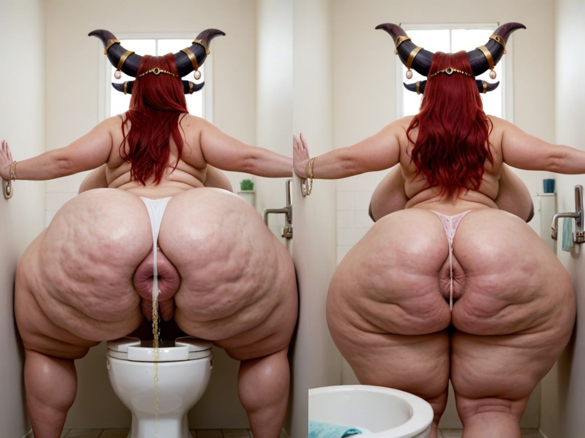 Extremely Giant Ass, Hyper Piss, Horns Travesti IA Pornô