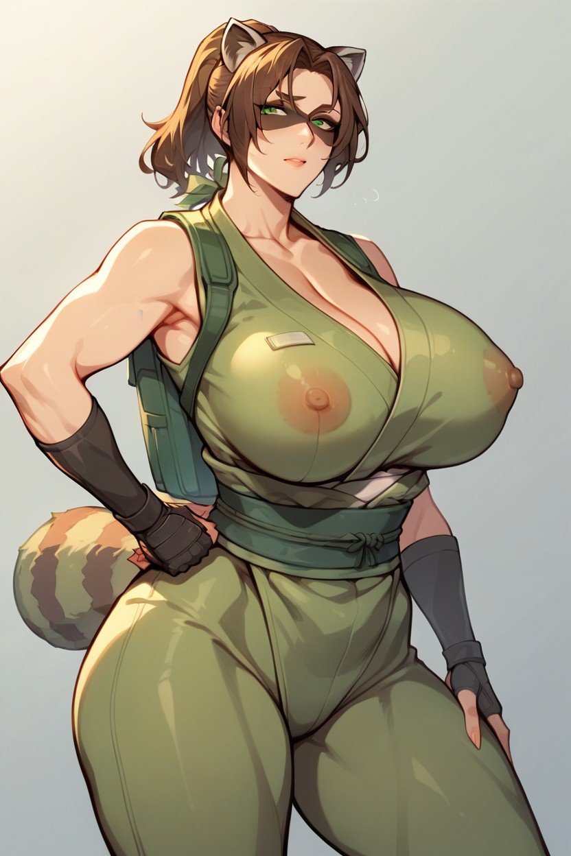 Raccoon Ears, Raccoon Tail, Big ThighsPorno AI