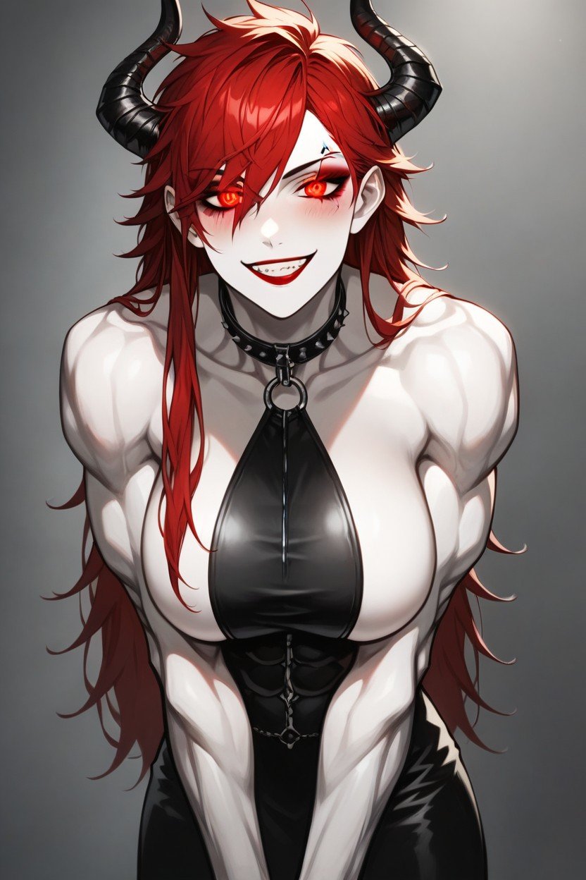 Cool Personality, Tomboyish Face, Illustration Of A Muscular Master Character From A Battle AnimePorno AI