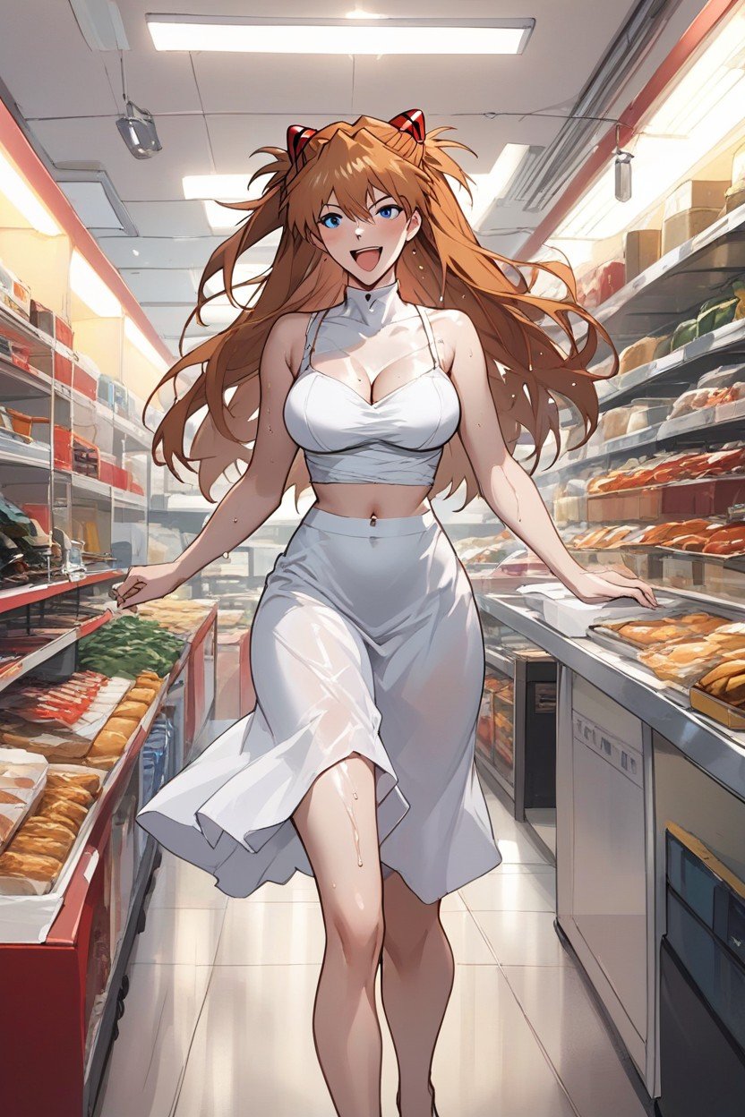 Cashier, Shop, Sweaty AI Porn