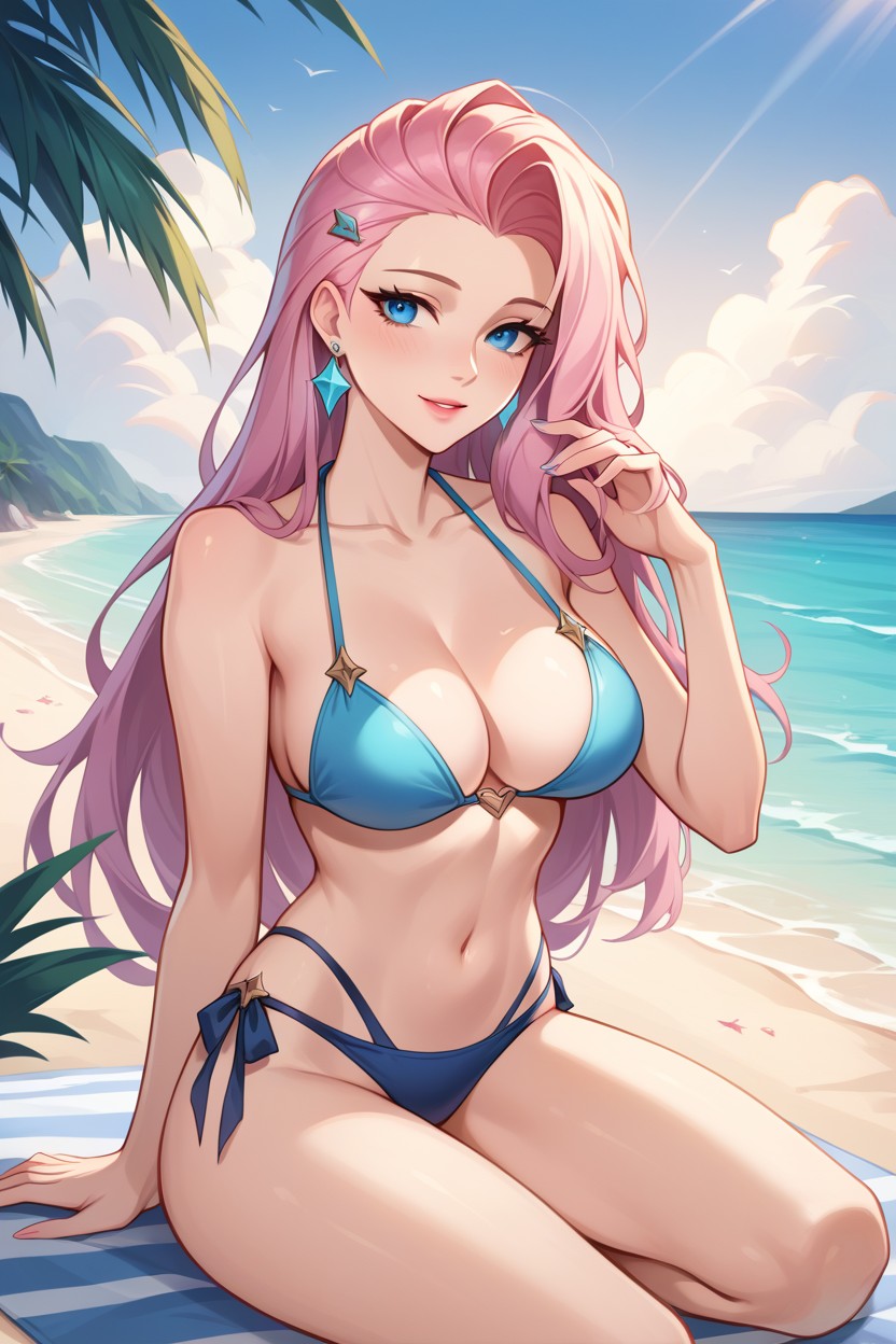 Bikini, Seraphine From League Of Legends, Praia Pornografia de IA