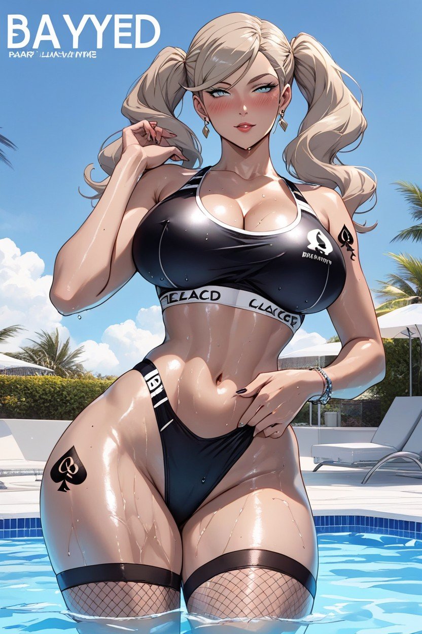 Underwear Labeled With "blacked", Ann Takamaki, Oiled SkinPorno IA Hentai