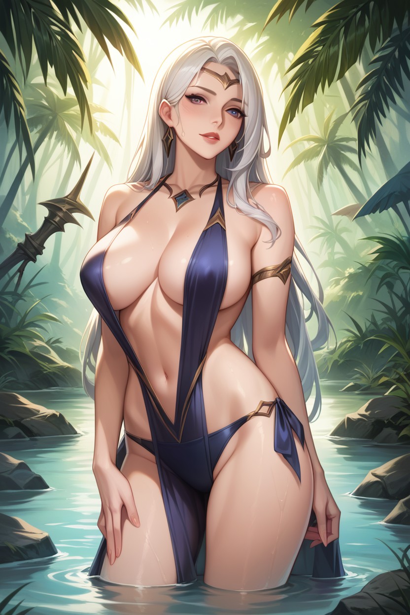 Beach, Noon, Aphelios From League Of Legends Furry AI Porn