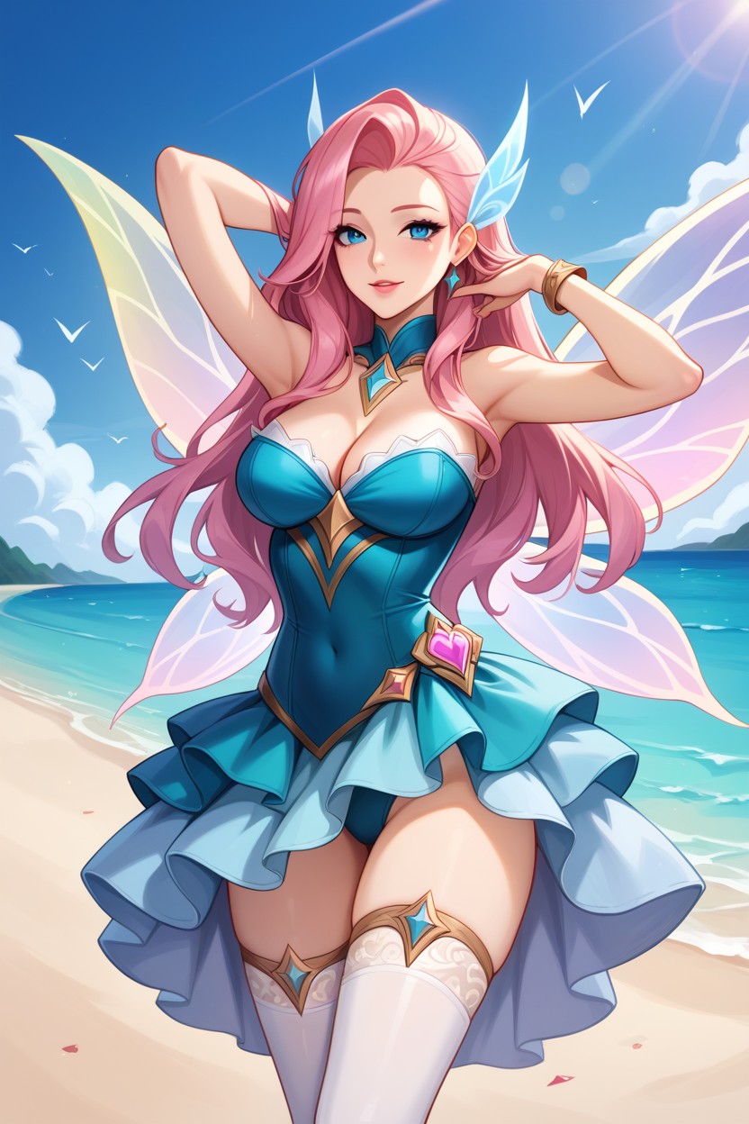 Seraphine From League Of Legends, Noon, Mini Skirt AI Porn