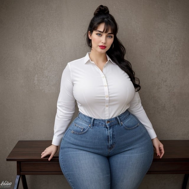 Extremely Wide Hips, Bottom Heavy Hourglass Pear Shape, And Turkish Descent Furry AI Porn