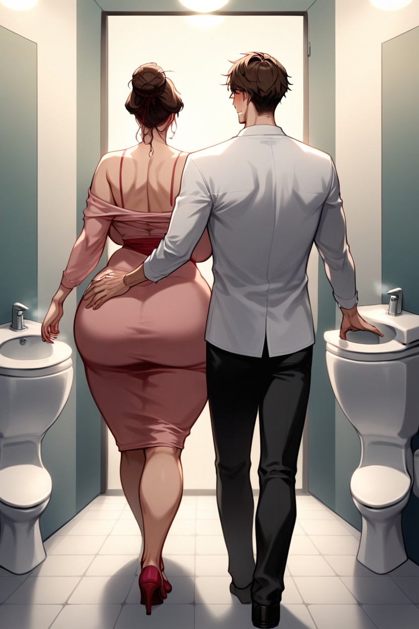 Completely Embrace, Bigger Bun Hair, Bathroom AI Porn