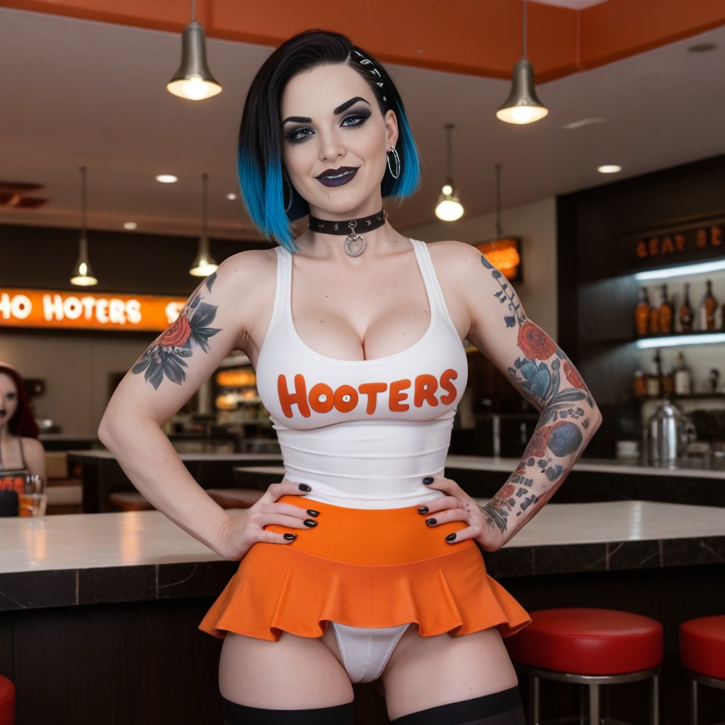 Chica De Hooters, Pale Skin, GóticoPorno IA de transexuales