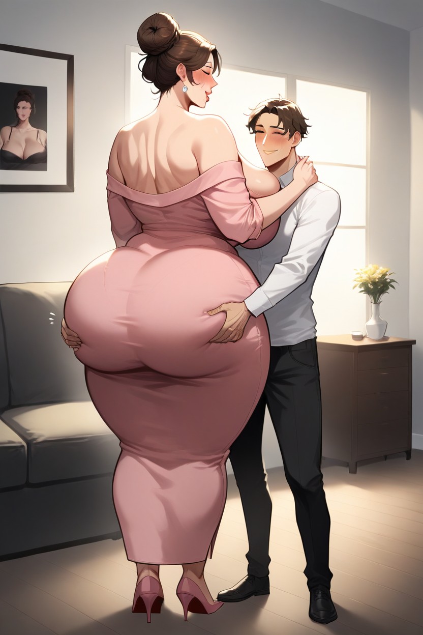 Extremely Large Ass, Huge Taller Step Step Mother Milf, 18 AI Porn
