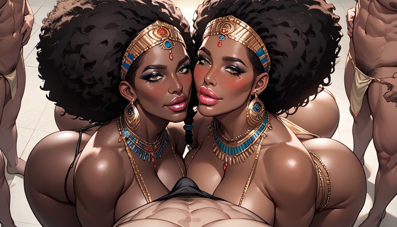 Plump Girls, Big Tits, Black Afro HaircutヘンタイAIポルノ