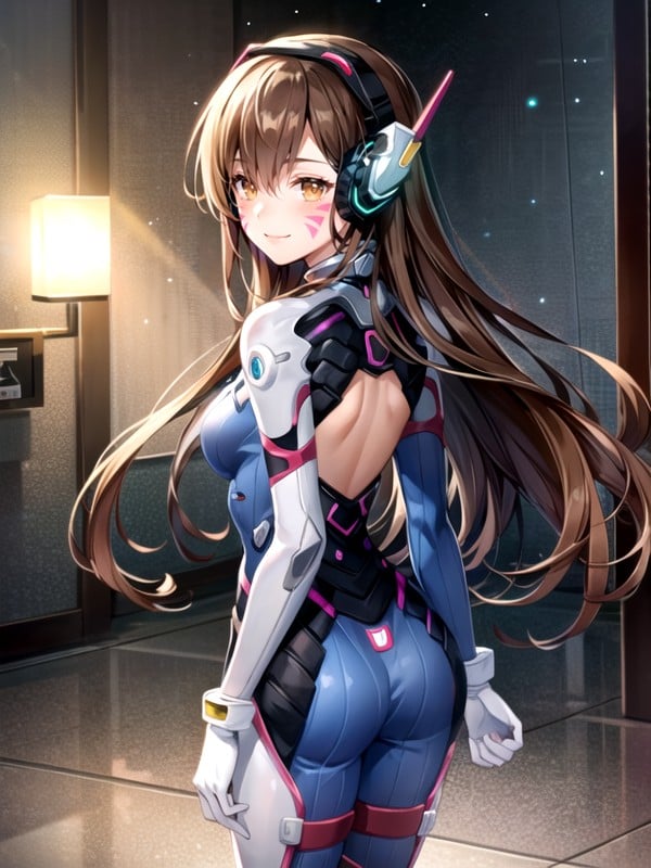 D'va (overwatch), Arms Behind Back, Full Body Shemale AI Porn